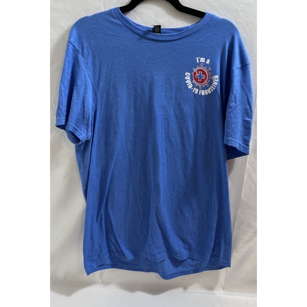 Covid Frontliner T-Shirt Womens XL Blue by 2020 Pinnacle of Excellance Award